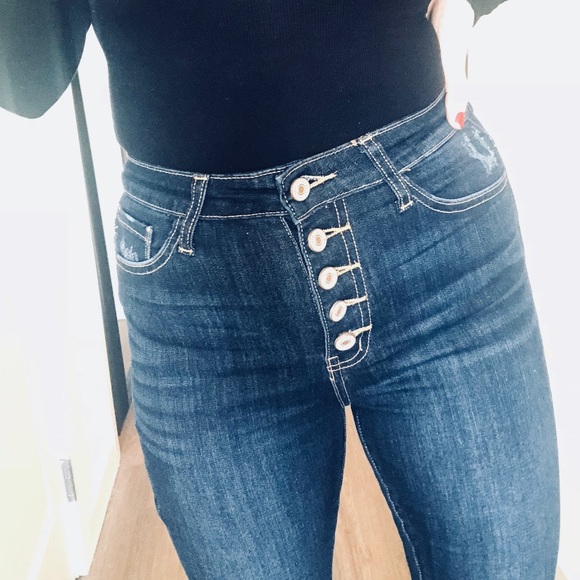 Sara Dark Wash High Rise Skinny Jeans - Picture 3 of 8